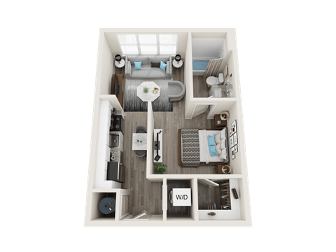 A1 Floor Plan at Link Apartments® Linden, Chapel Hill, NC, 27517