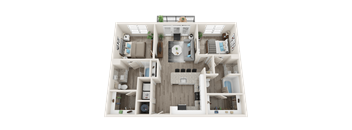 B1 A Floor Plan at Link Apartments® Linden, Chapel Hill, NC