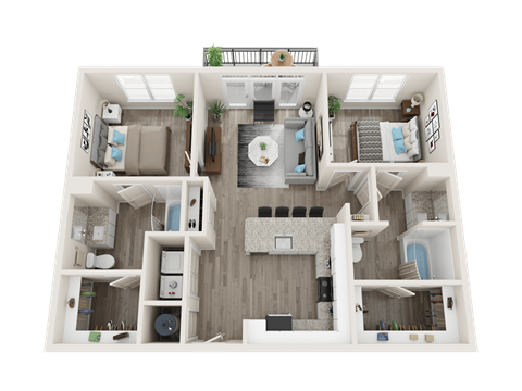 B1 A Floor Plan at Link Apartments® Linden, Chapel Hill, NC