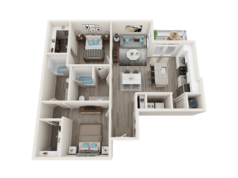 B3 Floor Plan at Link Apartments® Linden, North Carolina, 27517
