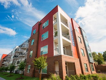 Elegant Exterior View Elegant Exterior View at Link Apartments® Brookstown, Winston Salem, 27101 - Photo Gallery 2