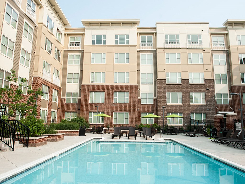 Pool With Sunning Deck at Link Apartments® Manchester, Richmond, Virginia