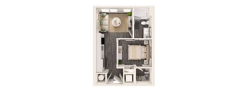 a floor plan of a 1 bedroom apartment at Link Apartments NoDa 36th, North Carolina, 28206