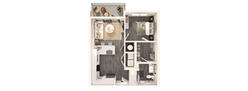 a floor plan of a 1 bedroom apartment at Link Apartments NoDa 36th, Charlotte, NC