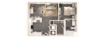 a 1 bedroom floor plan | the ridge at san diego at Link Apartments NoDa 36th, Charlotte North Carolina