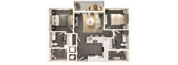 a floor plan of a 1 bedroom apartment at Link Apartments NoDa 36th, Charlotte, 28206