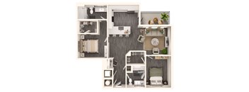 a floor plan of the commodore apartments at Link Apartments NoDa 36th, North Carolina