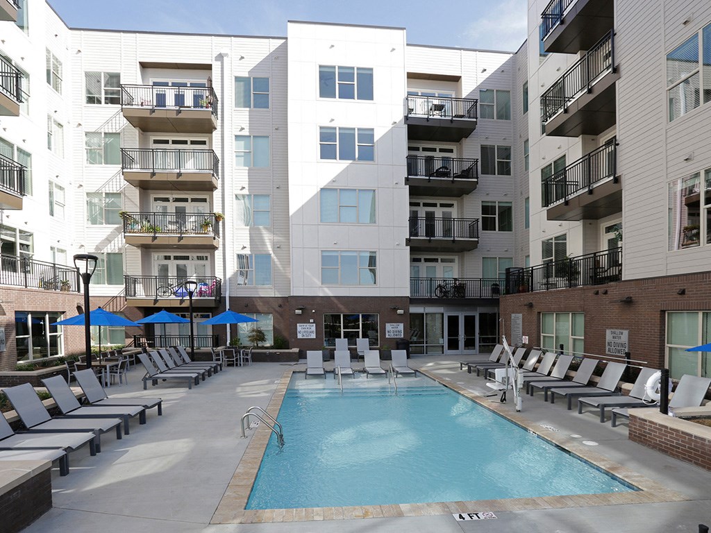 Pool With Sunning Deck at Link Apartments® West End, South Carolina