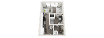 Chic studio apartment with walk-in closet  at Link Apartments® Montford, Charlotte, North Carolina