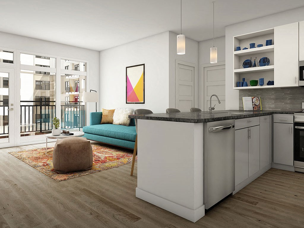 Two Bedroom Living Space at Link Apartments® Montford, Charlotte, NC