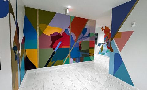 Muraled Walls at Link Apartments 4th Street, Winston-Salem