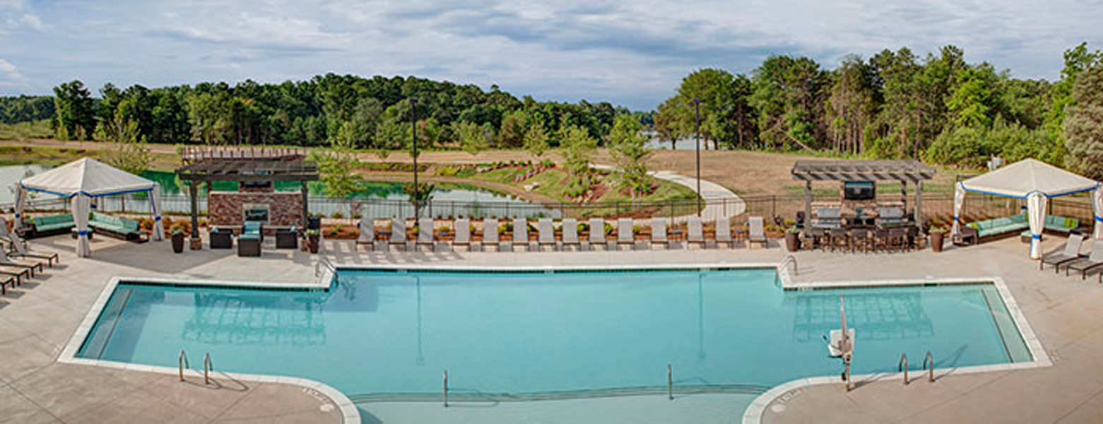Lakeside Pool and sundeck at LangTree Lake Norman Apartments, Mooresville, 28117