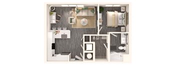 a 1 bedroom floor plan  the bluffs