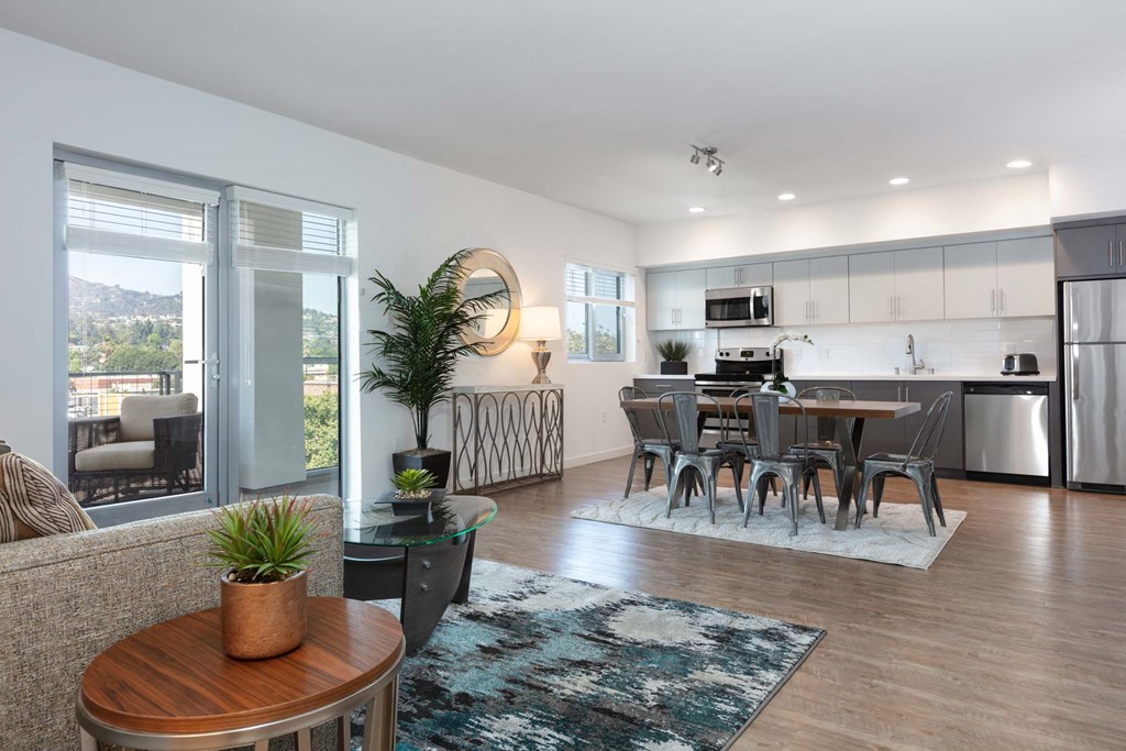 Modern living room at 5550 Hollywood, Los Angeles, 90028