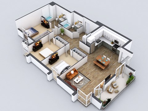 D1 Floorplan at 5550 Hollywood, Los Angeles, California