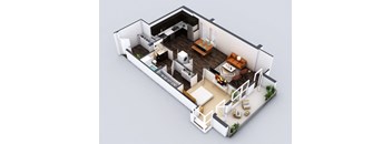 A2 Floorplan at 5550 Hollywood, Los Angeles, California