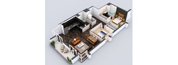 B4 Floorplan at 5550 Hollywood, Los Angeles, CA