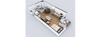 Studio Floorplan at 5550 Hollywood, Los Angeles