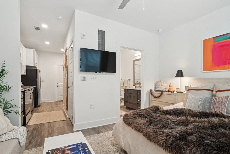 Master Bedroom at Link Apartments® Montford, Charlotte, NC, 28209