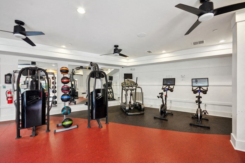 Modern Fitness Center at Link Apartments® Brookstown, Winston Salem, North Carolina