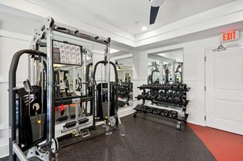 the gym is equipped with weights and cardio equipment