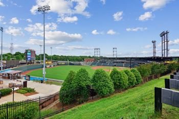 a view of a baseball field at a stadium