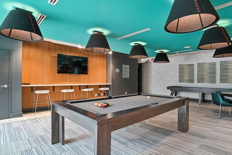 Billiards Table at Link Apartments® Montford, Charlotte, 28209