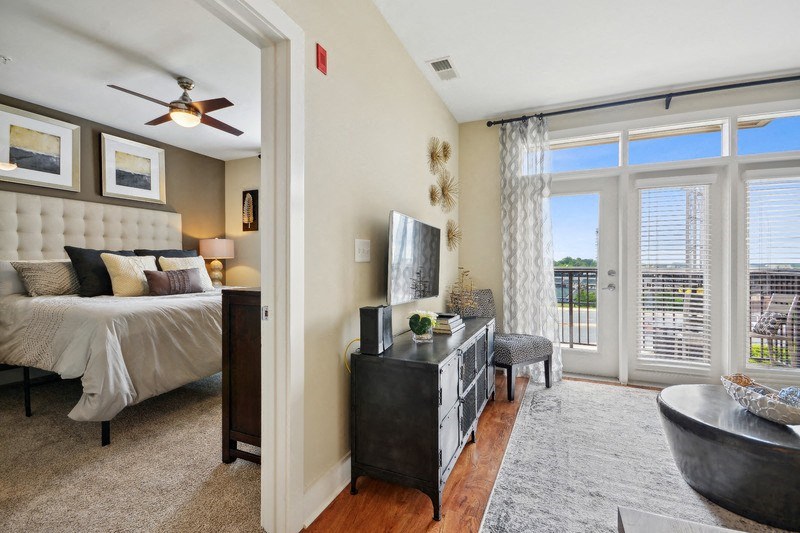 Living Area With Bedroom View at Link Apartments® Brookstown, Winston Salem
