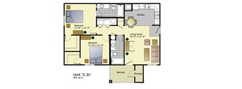 a floor plan of a home with bedrooms and a living room and a dining room