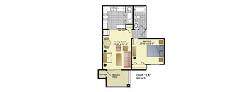 Unit-1A Floor Plan at Crescent Cove Apartments, Evans