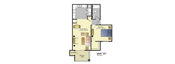 Unit-1C Floor Plan at Crescent Cove Apartments, Colorado