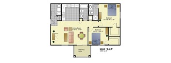 Unit 22a Floor Plan at Crescent Cove Apartments, Evans, CO, 80620