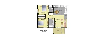a floor plan of a home with bedrooms and a living room