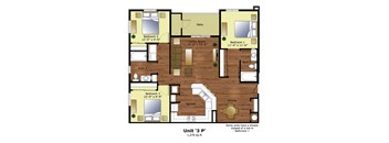 the floor plan of unit 3p