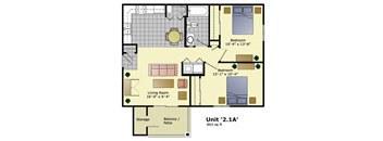 a floor plan of a small house with bedrooms and a living room