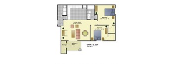 a floor plan of a home with bedrooms and a living room
