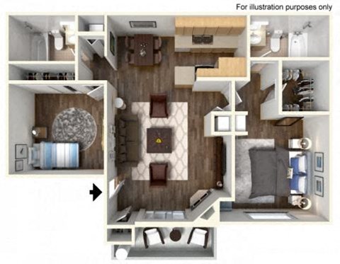 A series of images showing a room layout for illustration purposes.