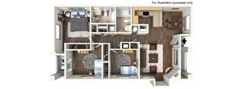 3 Bed 2 Bath Floor Plan at Craig Ranch Villas, North Las Vegas, NV, 89031