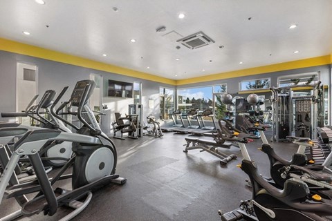 Modern fitness center at Parq Crossing