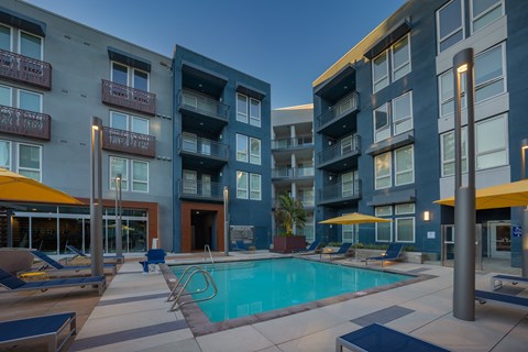 relaxing pool and sundeck at Ladera
