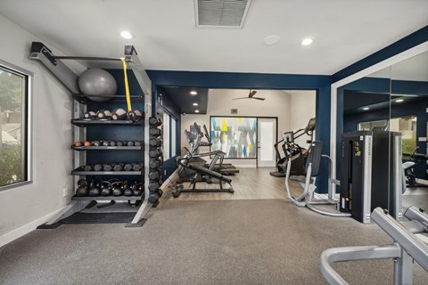 fitness center at Elevate at Discovery Park