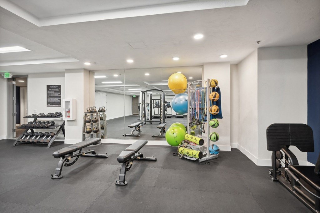 fitness center at Village on Main