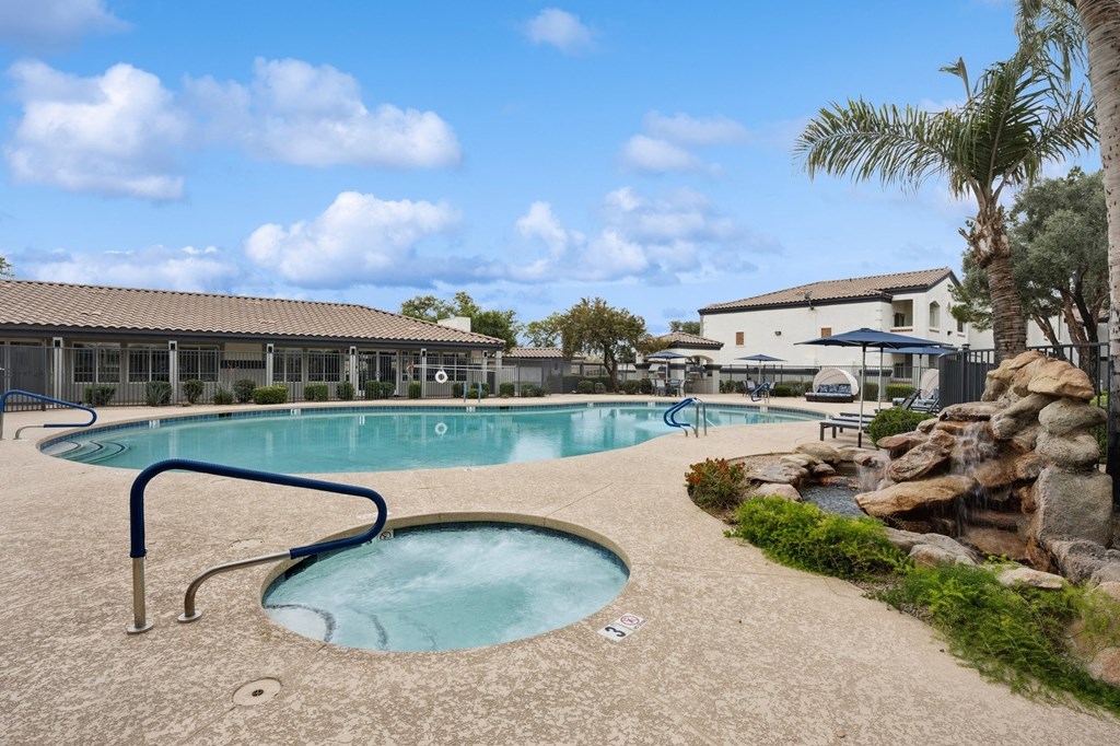 resort style pool and spa at 2150