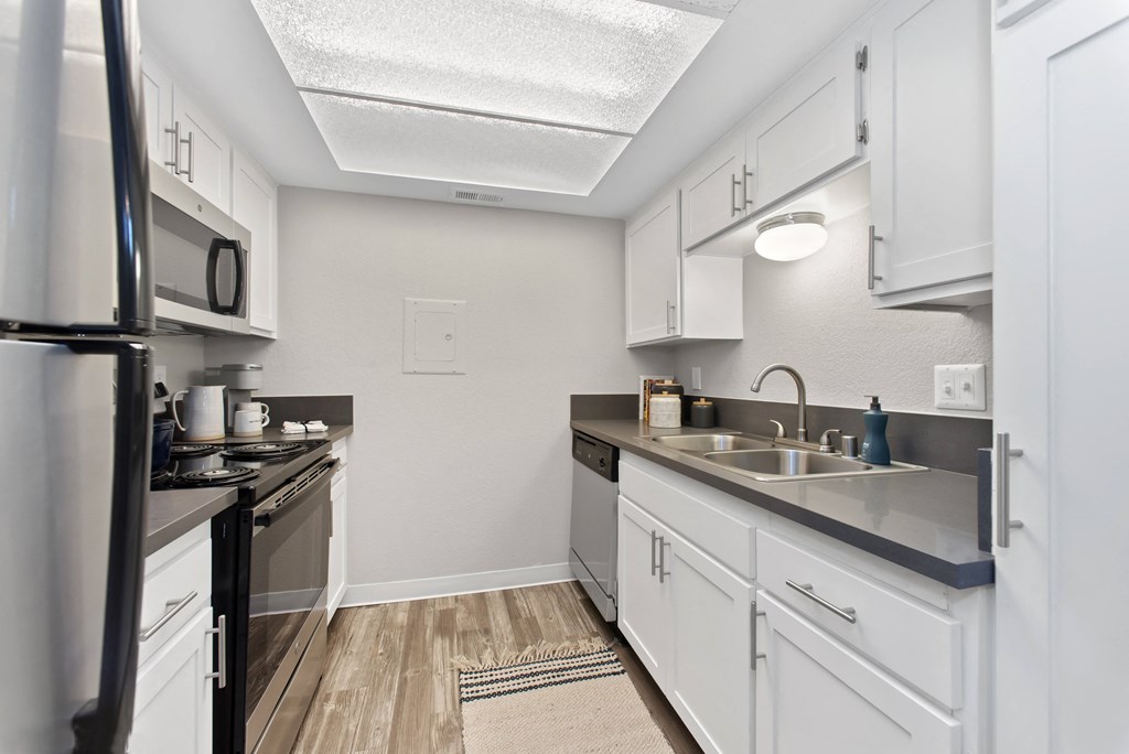 white kitchen at Morning View Terrace Apartment Homes, Escondido California, 92026
