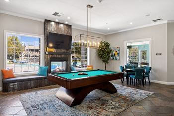 billiards table in a resident social lounge