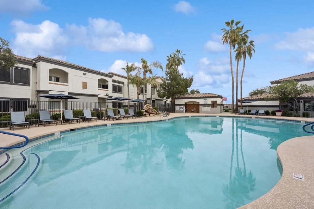 a large resort style swimming pool at 2150