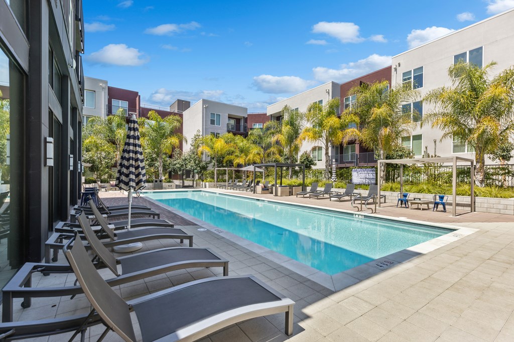 Resort-style pool at The Platform Urban Apartments