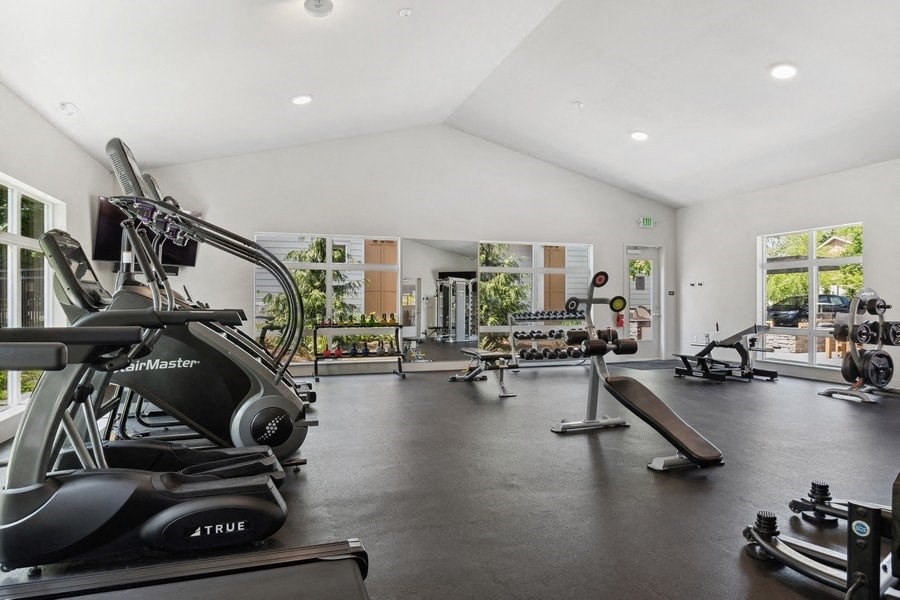 Spacious fitness center at Hearth