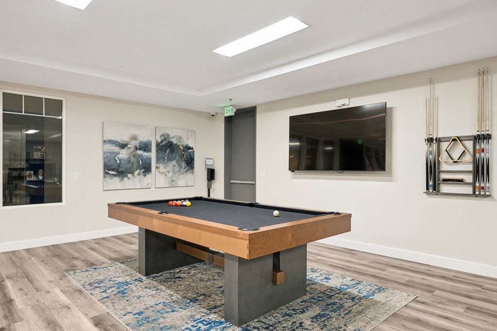 billiards table at Village on Main