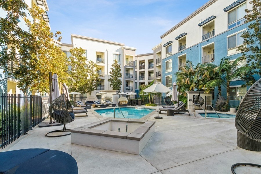 Pool and Fire Pit at Enclave at Warner Center, 6710 Variel Ave